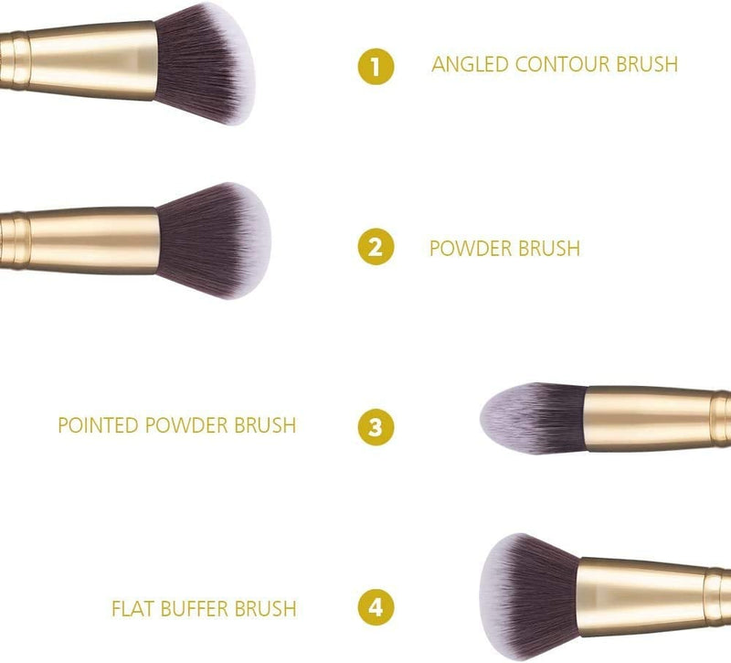 [Australia] - Contour Brush DUcare Makeup Brushes Premium Foundation Brush, Large Powder Makeup Brush,Buffing Brush, Blending Brush, Face Brush Suitable for use with Cream, Powder, Blush, Liquid and Mineral. 2PCS 