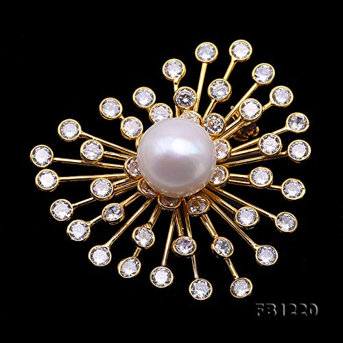 [Australia] - JYX Pearl Brooch 14.5mm White Freshwater Pearl Brooch Pin 