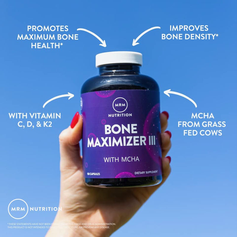 [Australia] - MRM Nutrition Bone Maximizer® III | with MCHA + Vitamin D3 + Vitamin K2 | Bone Health | High Potency | Key Vitamins and Minerals for Bones | 50 Servings 