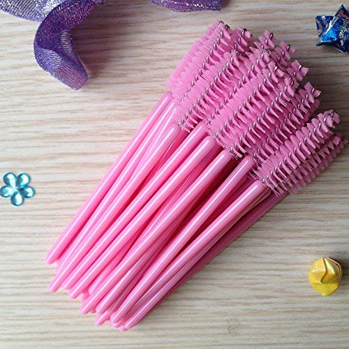 [Australia] - 300PCS Disposable Light Pink Eyelash Brushes Mascara Wands Makeup Brush Kit Cosmetic Applicators (50Pcs X 6 Pack) 