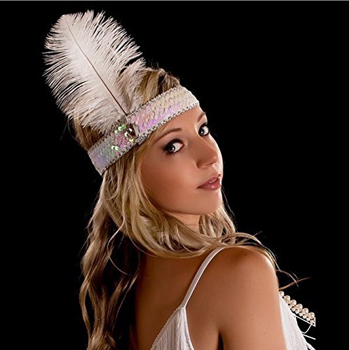 [Australia] - Sequin Headband Art Deco Party Accessory Party Feather Headband 8pcs 8pcs Colors 