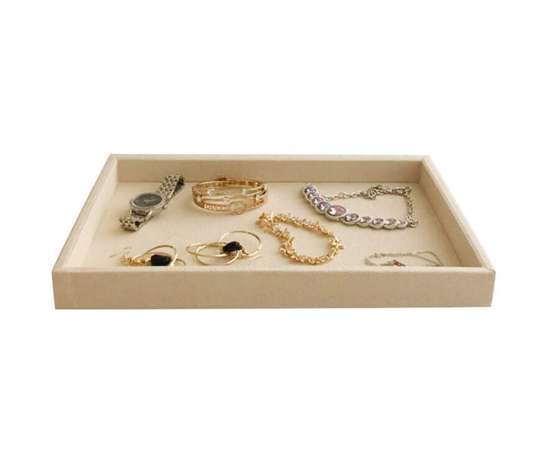 [Australia] - Svea Display Beige Velvet Flat Tray Organizer for Jewelry Accessory Collectibles Trade Show Exhibition Home Use Premium Grade Material Neutral Tone Fine Presentation Classic Present 