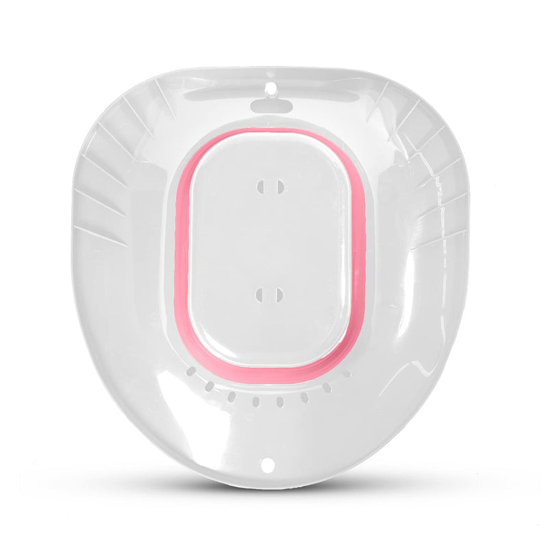 [Australia] - Peach Care Collapsible Sitz Bath Seat & Yoni Steam Herbs- for Over The Toilet Seat, Vaginal Bowl Steamer for Hemorrhoids, Postpartum Care & Perineal Soaking ( Pink ) Pink + White 