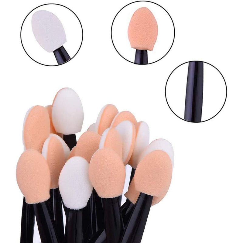 [Australia] - 50 PCS Eyeshadow Brush, Disposable Eyeshadow Brush, Dual Sided Eyeshadow Brush, Oval Sponge Tipped Makeup Applicator Tool, Tools & Accessories 