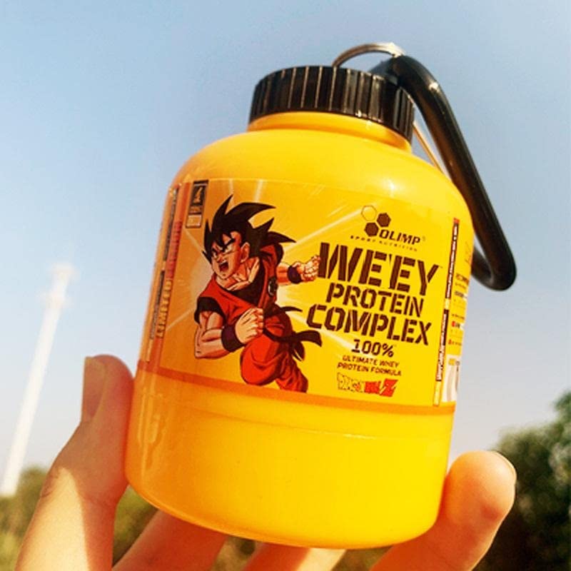 [Australia] - Omana Protein Powder Container Funnel, Portable Supplement Powder Storage with Keychain for Travel Gym Workout Fitness, 200 ml, 60g, Yellow 