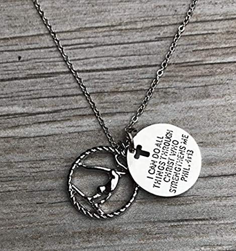 [Australia] - Infinity Collection Gymnastics I Can Do All Things Through Christ Who Strengthens Necklace, Gymnastics Jewelry - Gymnast Necklace for Gymnast … 