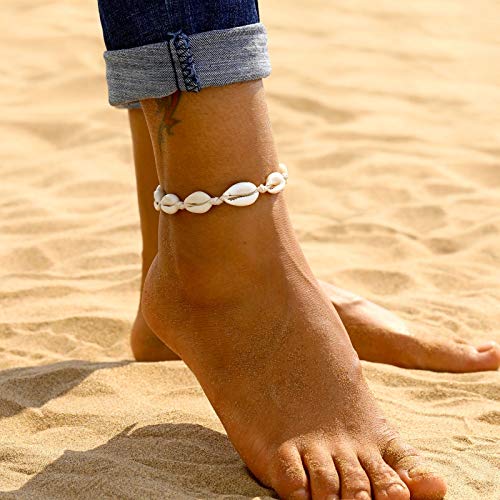 [Australia] - Cowrie Shell Choker Necklace with Pearl for Women Men,Natural Puka Seashell Collar Necklace Boho Hawaiian Summer Beach Necklace and Anklet Set Hawaii Jewelry SET #3 