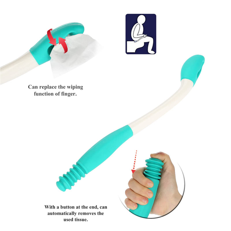[Australia] - Toilet Assist Tool, Long Handle Reach Comfort Bottom Wiper Toilet Aids Tools Sanitary Self Wipe Aid for Wiping Long Reach Tissue Aids 