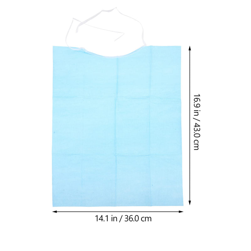 [Australia] - Beavorty 30Pcs Disposable Adult Bibs Eating Bibs Food Catcher Crumb Catcher Bibs Apron Clothing Protectors for Seniors Elderly Disabled Women Men Blue 