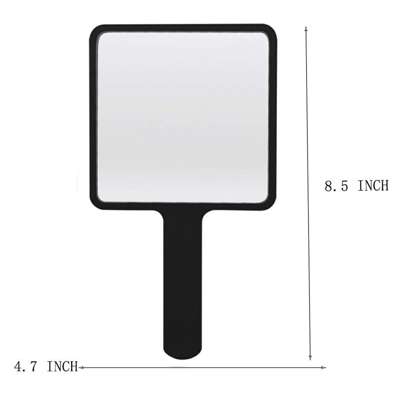 [Australia] - TOPYHL Rectangle Handheld Mirror Hand Mirror Travel Handheld Mirror Cosmetic Mirror with Handle (Black) Black 