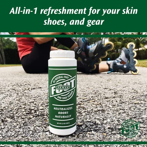 [Australia] - Natural Foot and Shoe Odor Eliminator – Talc-Free Shoe Deodorizer and Body Powder Neutralizes Smelly Odors – Long-Lasting, Fast-Acting Foot Powder for Kids and Adults USA- Made by Foot Sense - 2 Pack 3.52 Ounce (Pack of 2) 