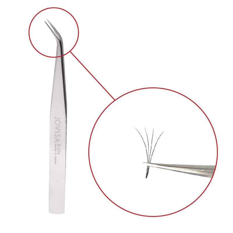 [Australia] - JOVISA Made In Japan Eyelash Extension Tweezers for Mega Volume And 3D 6D Mink Eyelash, SUS 304 Stainless Steel Straight Angled Tip False Eyelash Extension Supplies (R-6Ds) R-6DS 