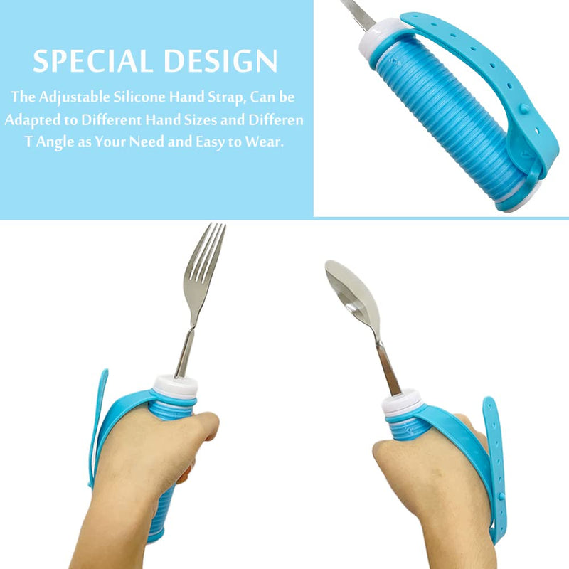 [Australia] - Elderly Silicone Aid Tableware - Spoon & Fork Food Eating Daily Living Accessories for Disabled, Handicapped (Fork & Spood) Fork & Spood 