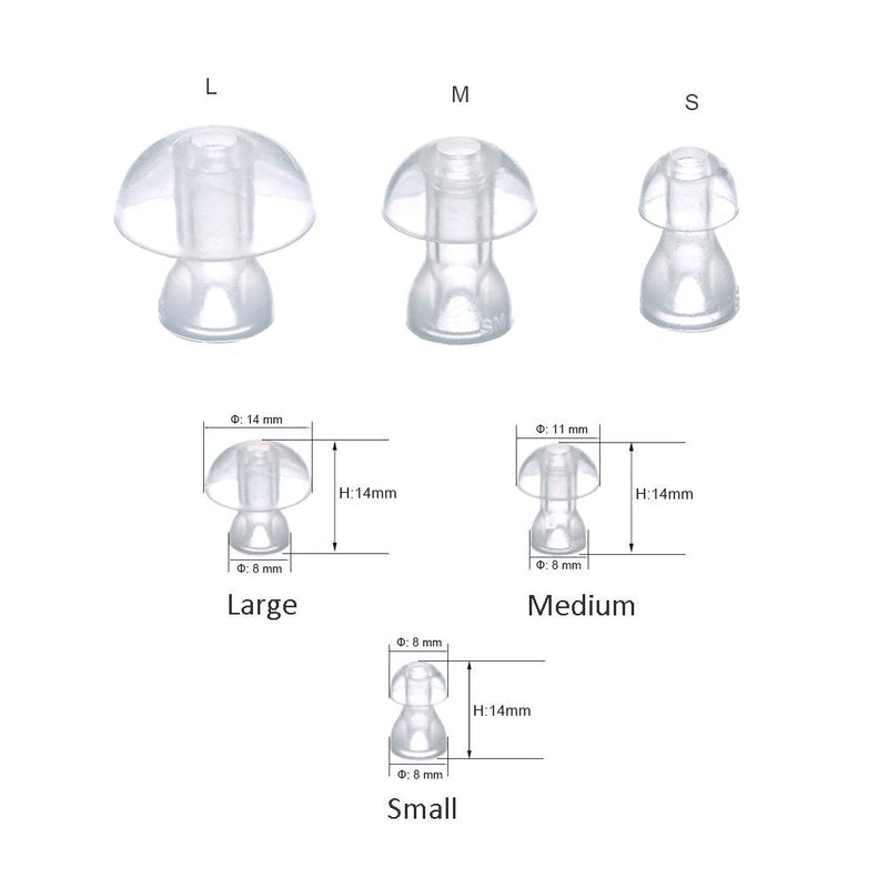 [Australia] - （6pcs/lot）Hearing Aid Ear Tips Silicone Earplug Domes for BTE,ITE and Pocket Hearing Aids Ear Bud Replacements (Small φ8mm) Small (Pack of 6) 