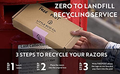 [Australia] - The Little Eco Company Dermaplaning Blades for Face| FREEPOST Recycling Service| 6 pack 2 sizes| Biodegradable Wheat Straw Eyebrow Razor| Face Razor for Women| Peach Fuzz Remover| Facial Hair Remover 