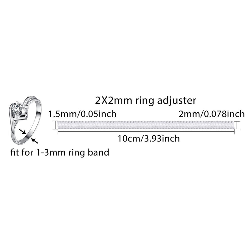 [Australia] - DIYASY 2mm Ring Guard for Loose Ring with Jewelry Polishing Cloth Wedding Ring Size Reducer 