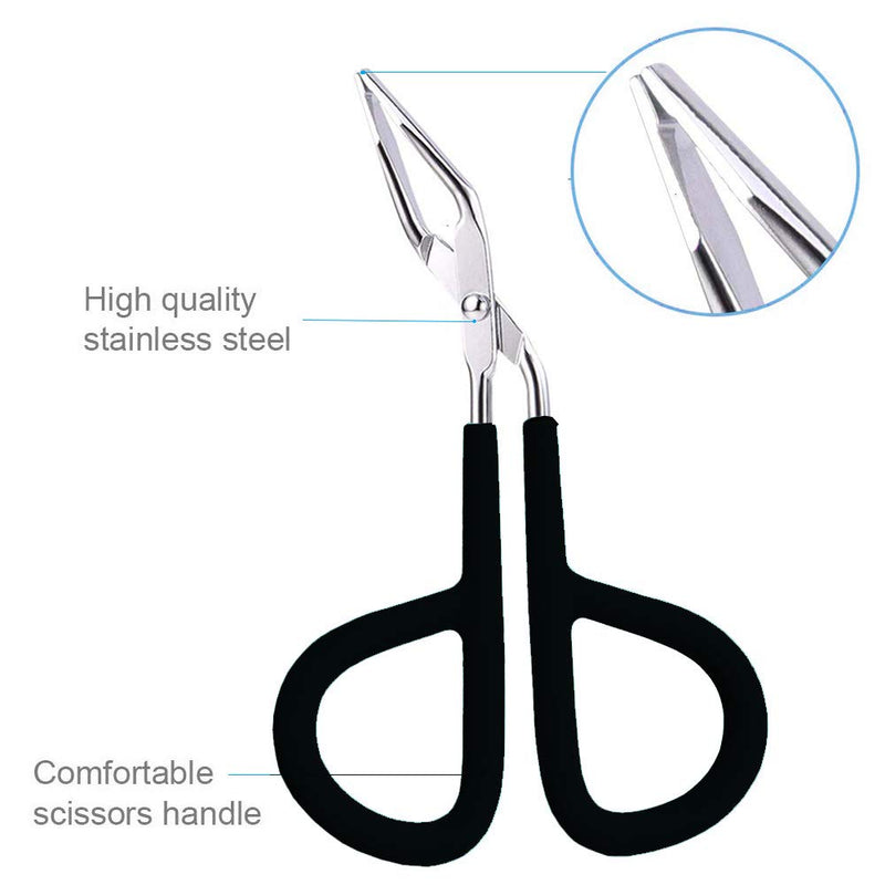 [Australia] - Eyebrow Tweezers, 3 Pack Stainless Steel Scissors Handle Tweezers Clip Eyebrow Remover Brow Shape Grooming Tools (Black) Black 