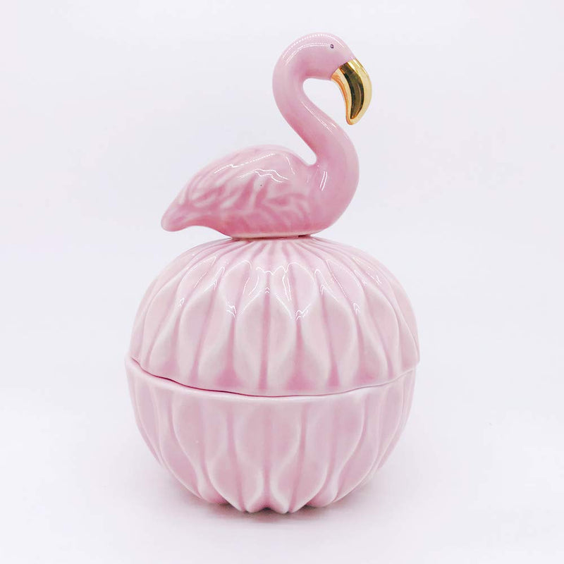 [Australia] - Gishima Ceramic Flamingo Figurine Trinket Box for Jewelry Storage,Jewelry Box,Trinkets Tower,Wedding Candy 