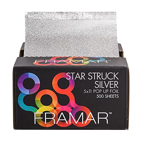 [Australia] - Framar Professional Salon Hair Tint Foil It Star Struck Silver Pop Up Foil Sheets 27.9cm x 12.7cm - 500 Pieces 