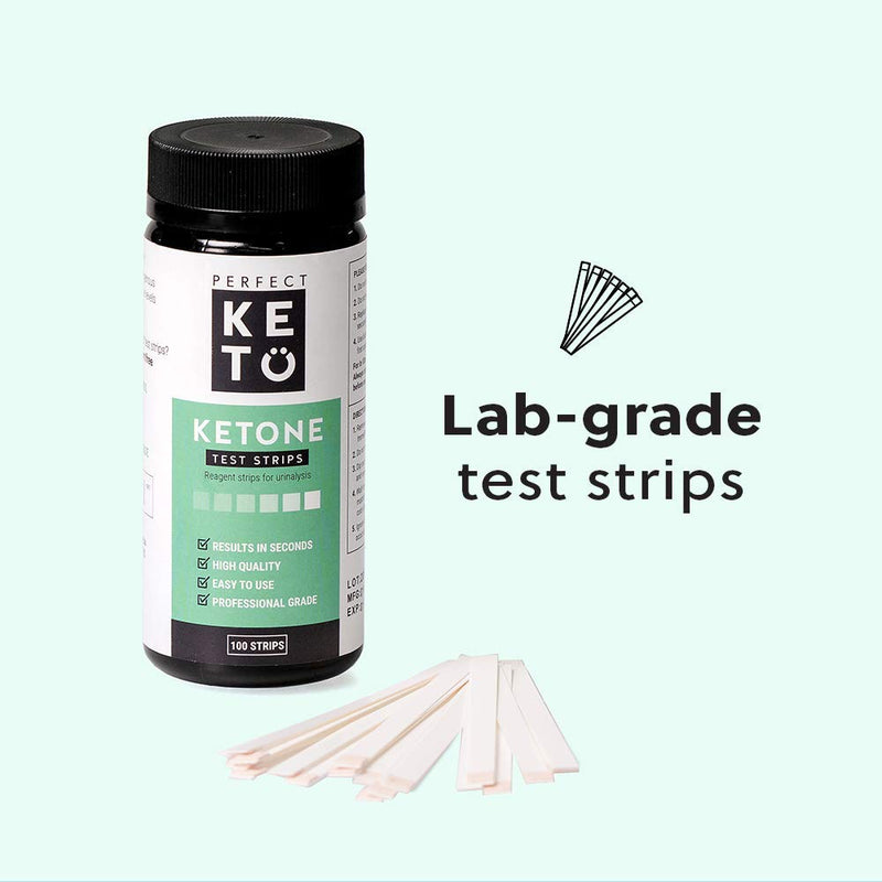 [Australia] - Perfect Keto Test Strips - Best for Testing Ketones in Urine on Low Carb Ketogenic Diet, Ketosis Home Urinalysis Tester Kit, 100 CT 