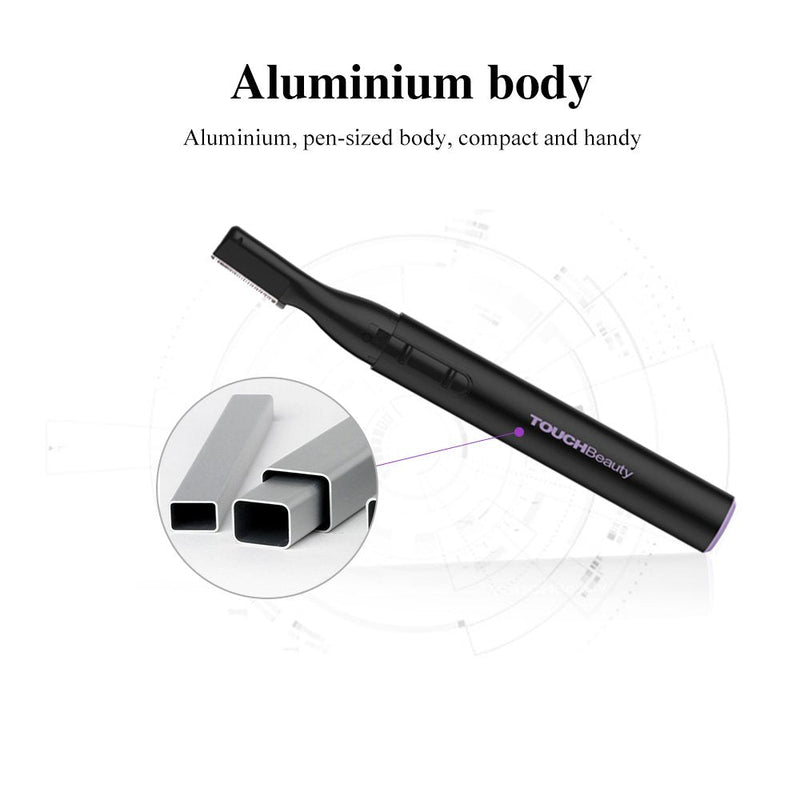 [Australia] - TOUCHBeauty Electric Eyebrow Trimmer, Eyebrow Hair Remover, Painless Facial Hair Trimmer for Women, Portable Ladies Shaver AG-815B (Black) Black 