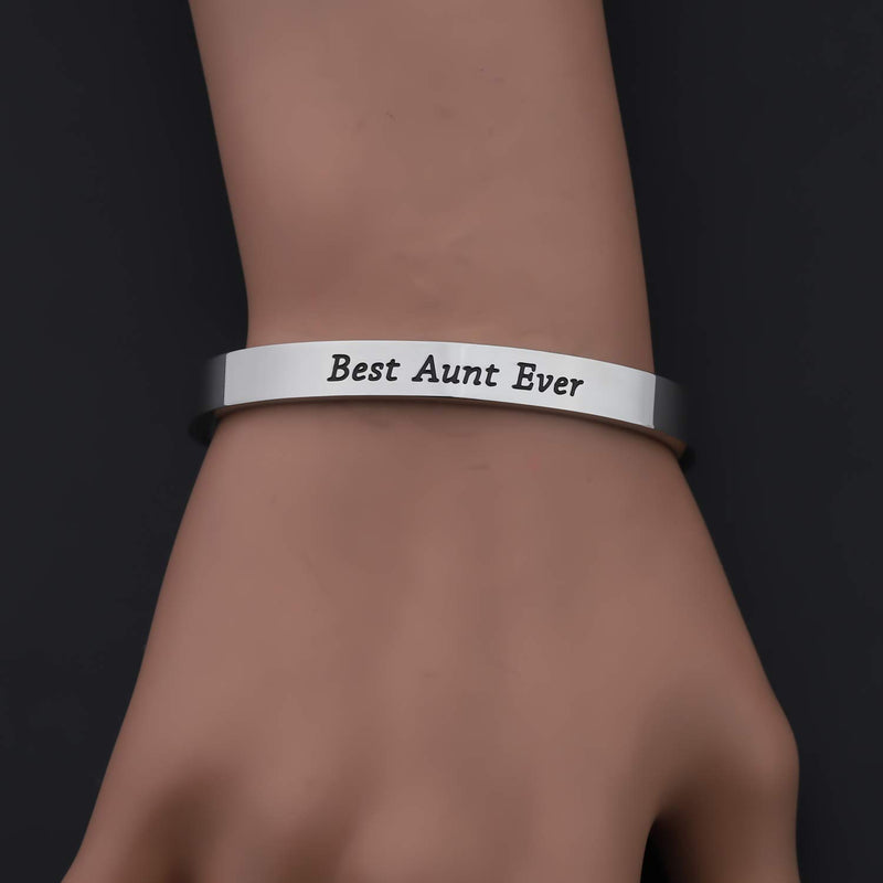 [Australia] - MAOFAED Aunt Gift Best Aunt Ever Keychain Gift for Special Aunt Auntie Gift Niece and Nephew Gift for Aunt My aunt has ears Cuff 