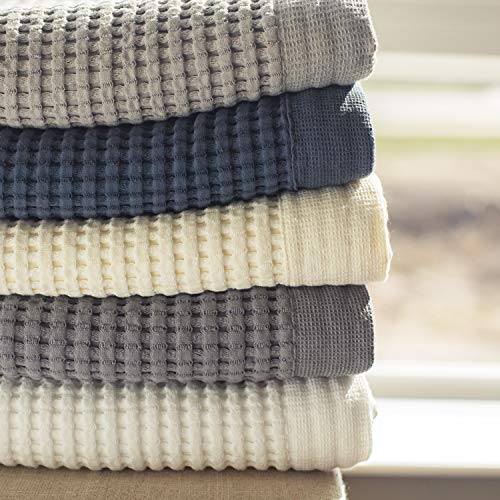 [Australia] - Gilden Tree 100% Natural Cotton Lattice Waffle Weave Bath Towel (Pewter) Pewter 