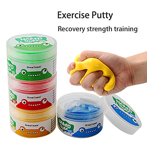 [Australia] - Exercise Putty - Therapy Putty - Play Putty for Kids (4 Pack, 1.8-oz Each) Hand Exercise Rehabilitation, Stress and Anxiety Relief, Increase fine Motor Skills and Finger Strength. - CLOUD PUTTY 