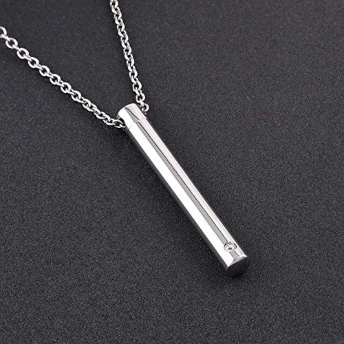 [Australia] - Urn Necklace Bar Pendant Memorial Jewelry - Ashes Keepsake Exquisite Cremation Jewelry Silver Tone 