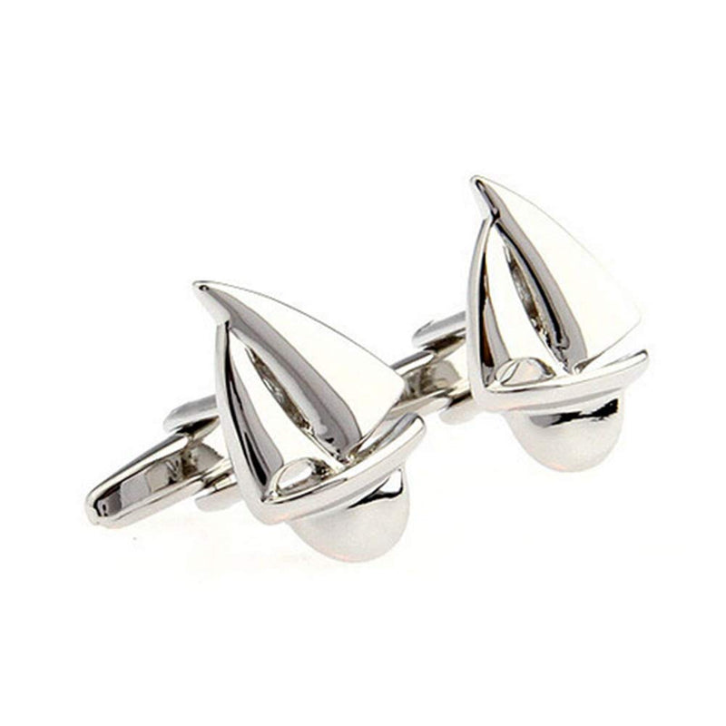 [Australia] - Nautical Sailing Sailboat Silver Cufflinks 