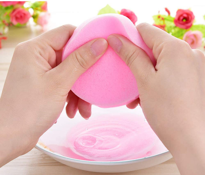 [Australia] - Facial Sponge Compressed,60 Pcs PVA Professional Makeup Removal Wash Round Face Sponge Pads Exfoliating Cleansing for Women,Pink 60 Pcs Pink 