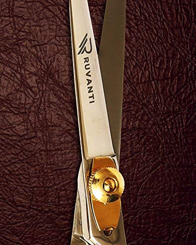[Australia] - Ruvanti Professional Razor Blades Hair Scissors - Barber Hair Cutting Scissor - 6.5" Japanese Super Cobalt Stainless Steel Hair Shear - Hairdresser Scissor/Barber Shears with Golden Adjustment Screw 