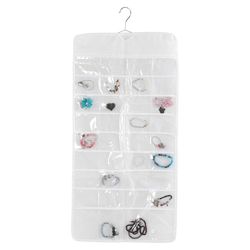 [Australia] - TOPINCN Hanging Jewelry Organizer Dual-Sided 72-grids Transparent PVC Clear Hang Over The Door Storage Bag Jewelry Accessory Organizer 