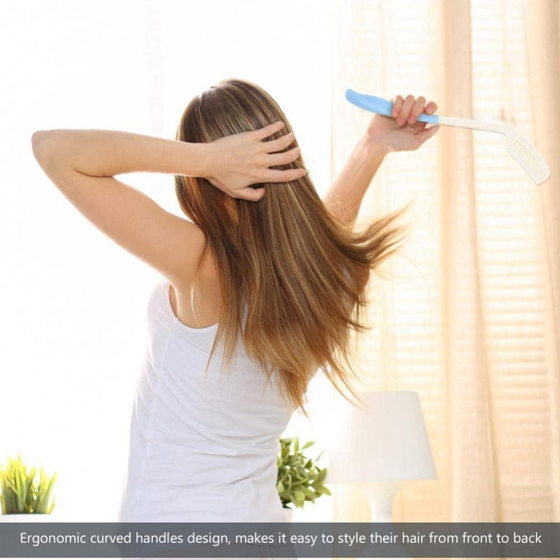 [Australia] - Long Handle Soft Comb and Brush, Long Handled Comb and Brush Set Long Handle Comb Hair Brush Anti-Slip Ergonomic Long Comb Reach(Comb) 