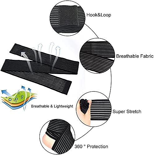 [Australia] - Elastic Calf Compression Bandage Sleeve Wrap for Calf Pain Relief Lower Leg Compression Support Shin Splint Guard Adjustable Plus Size Black Large 