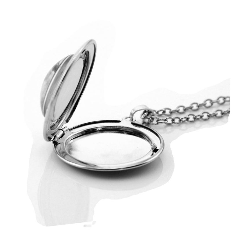 [Australia] - DianaL Boutique Silver Tone Hummingbird Locket Bird Pendant Necklace with a Gift Box 