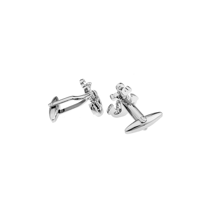 [Australia] - Anchor Rudder Fishing Navy Sailor Boat Sea Gold Silver Cufflinks Silver Anchor 