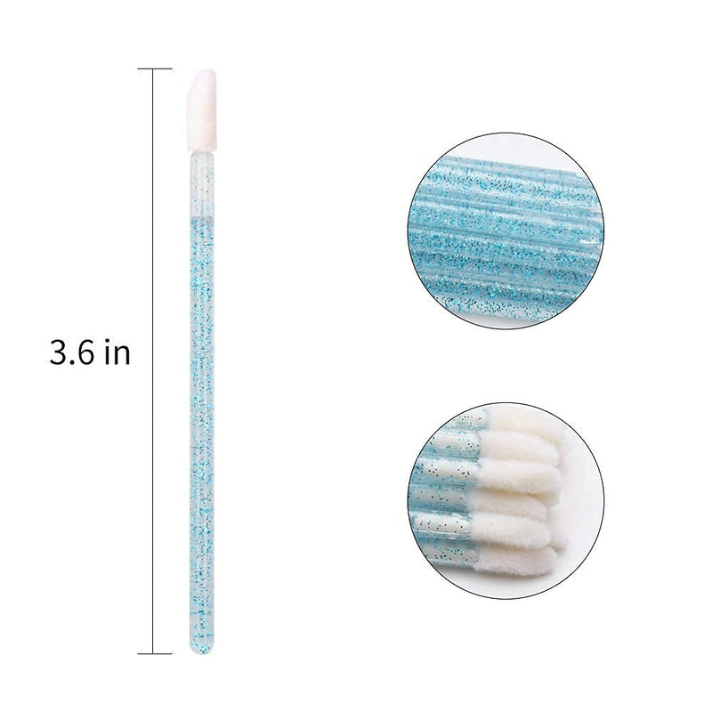 [Australia] - 300 PCS Lip Brushes Disposable Lip Gloss Wands Lipstick Applicator Makeup Tool, Crystal Blue Handle 