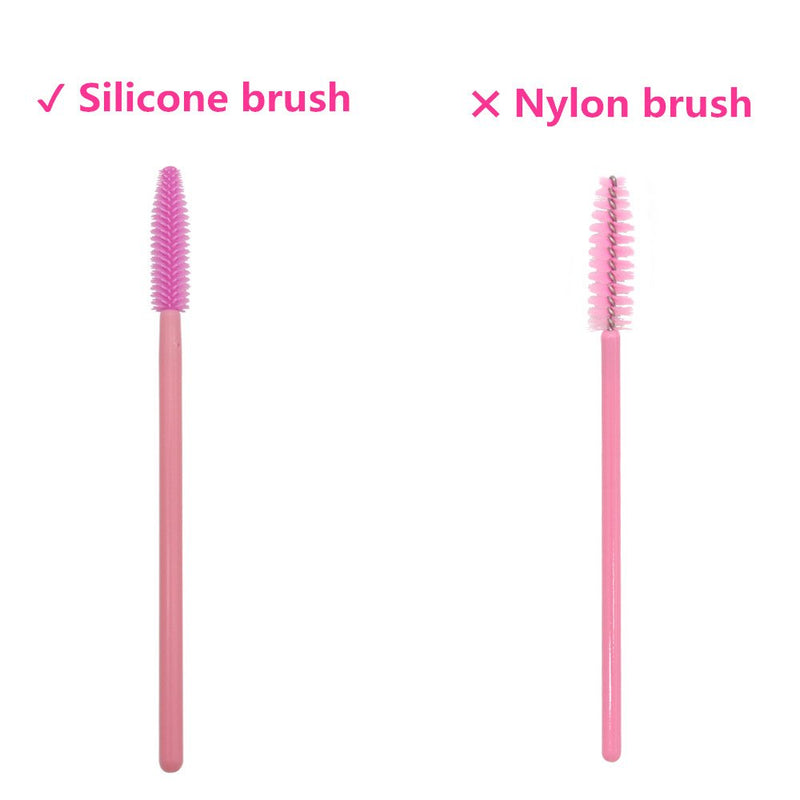 [Australia] - MyAoKuE-UP 100pcs Silicone Mascara Wands Disposable Eyelash Brushes Wand for Extension Makeup Brush Tool Bulk, Pink All Pink 