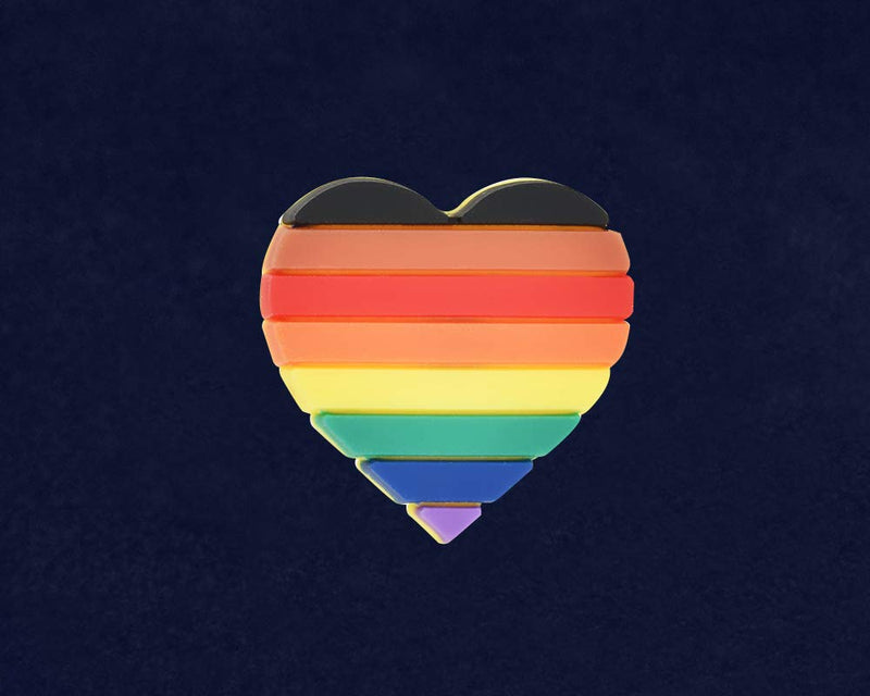 [Australia] - Fundraising For A Cause | More Color More Philly Pride - Philadelphia Pride Rainbow Heart-Shaped Silicone Pins 1 