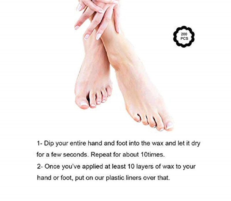 [Australia] - Charmyth Liners Hand or Foot Disposable Thermal Heated Mitt Liners Paraffin Bath Treatments Bags Plastic Liner Socks and Gloves for Hot Wax Therapy (100) 100 