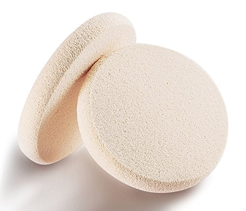[Australia] - KOOBA 2pcs Round Makeup Sponges with 1 Travel Case, Beauty Face Primer Compact Powder Puff, Blender Sponge Replacement for Cosmetic Flawless Foundation, Sensitive and All Skin Types 