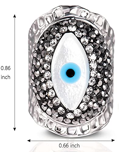 [Australia] - Jeka Evil Eye Ring Jewelry Hippie Punk Cool Rings Mal De Ojo Turkish Protection Silver 