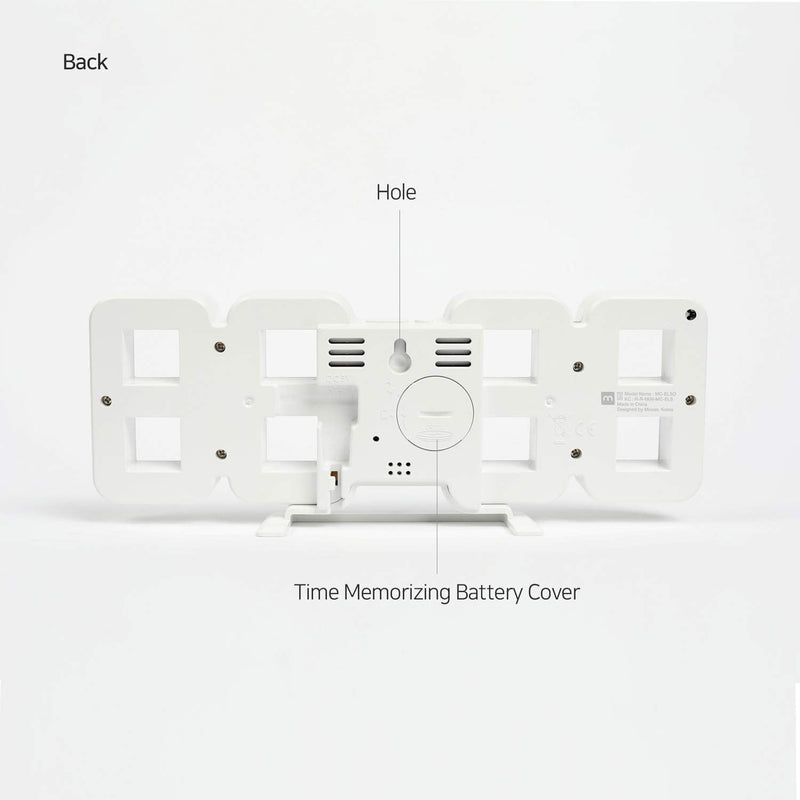 [Australia] - mooas Pure Mini White 3D LED Clock, Multi-Function LED Clock (Calendar, Alarm, Temperature) 