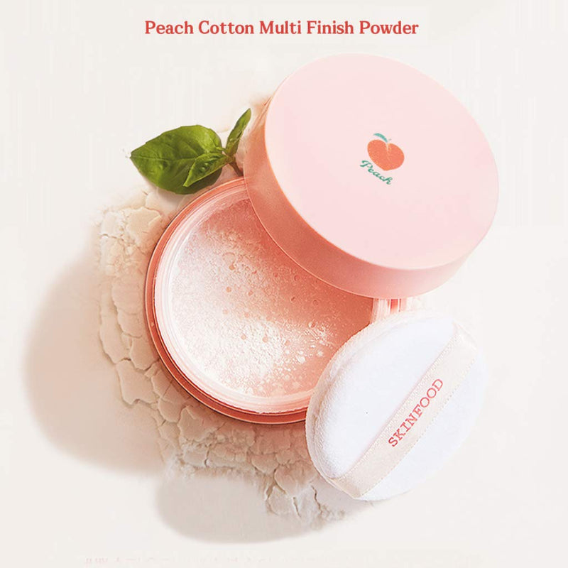 [Australia] - SKINFOOD Peach Cotton Multi Finish Powder 15g - Korean Peach Extract & Calamin Sebum Control Face Powder - Silky Setting Powder - Setting Powder for Oily Skin - Sweet Peach Scent for Soft Skin 