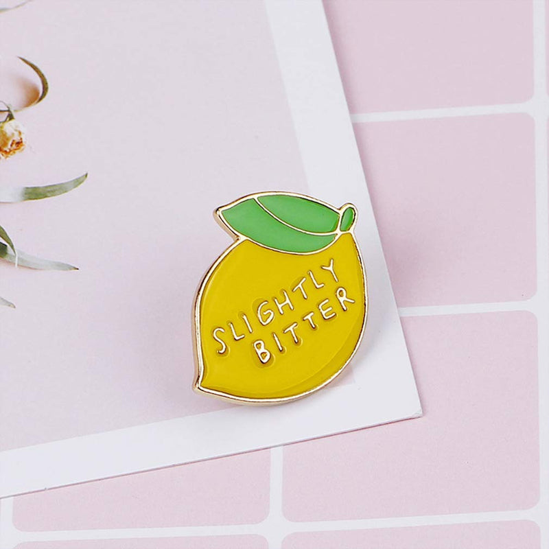 [Australia] - Comelyjewel Lemon Enamel Brooch Pin Backpack Hat Bag Accessory Badge Jewellery- Slightly Bitter Useful and Practical 