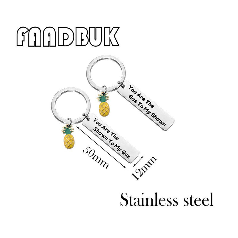 [Australia] - FAADBUK Psych Inspired Keychain Friendship Keychain Set You are The Shawn to My Gus Shawn & Gus Gift for Friends 