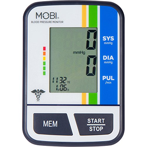 [Australia] - MOBI Health Automatic Arm Blood Pressure Automatic Blood Pressure Cuffs, Adjustable Cuff W Large or Small, LCD Display Monitors Pulse Rate Irregular Heart Rate Monitor Medical Machine & Carry Case 