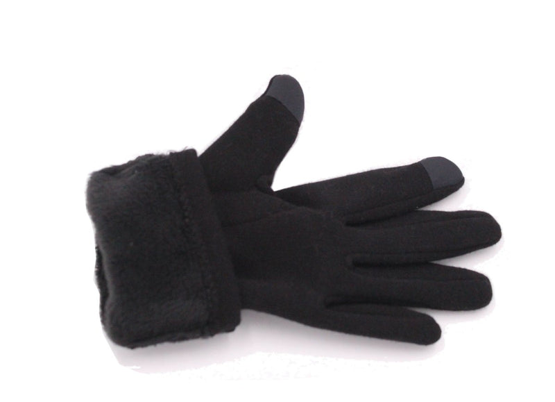 [Australia] - Tomily Womens Touch Screen Phone Fleece Windproof Gloves Winter Warm Wear Black 