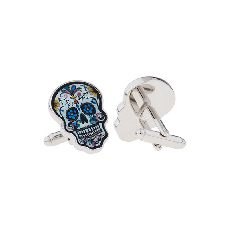 [Australia] - Day of The Dead Skull Cufflinks Shirt Cuff Links Style1 